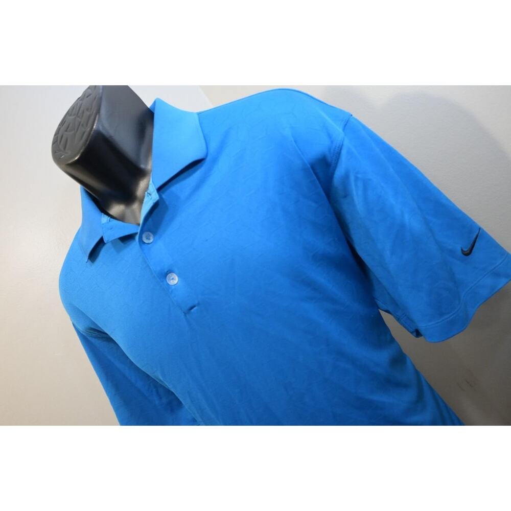 Nike Golf Polo Dri Fit Performance Blue Athletic Golf Shirt Mens Size Large